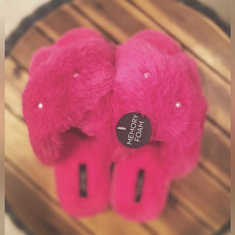 Slippers Barbie Pink Fluffy Slip Ons